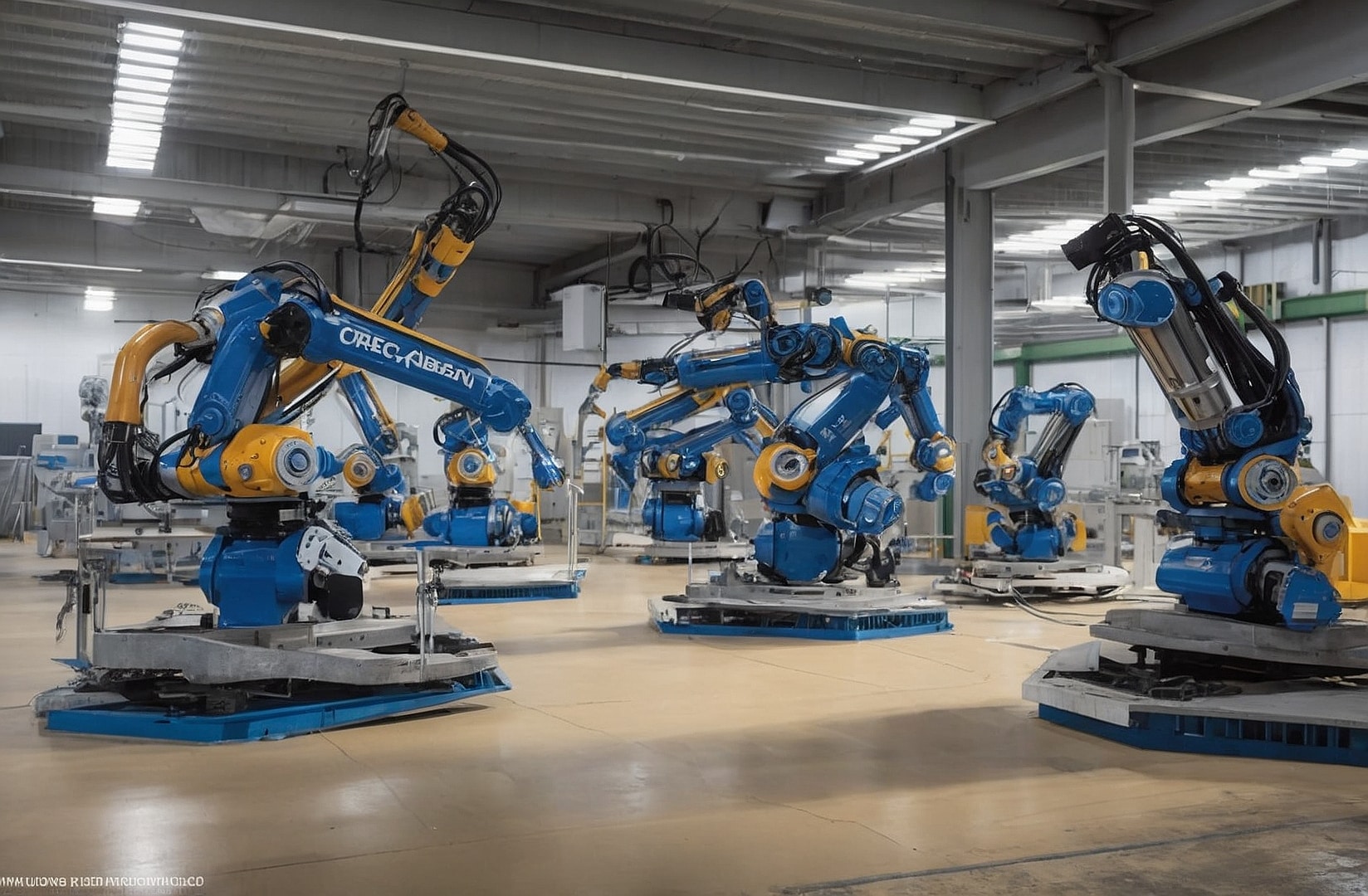 Robot manipulando objetos industriales